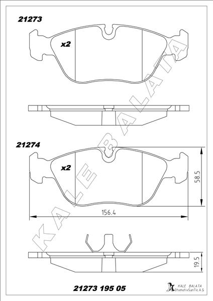 Ön Balata Volvo 850 2.0 2.3 T5 2.5 91-96 S70 2.3 2.4 2.5 97-00 V70 97-00 C70 2.0t 97-02 - 272370-31262795-272343.5
