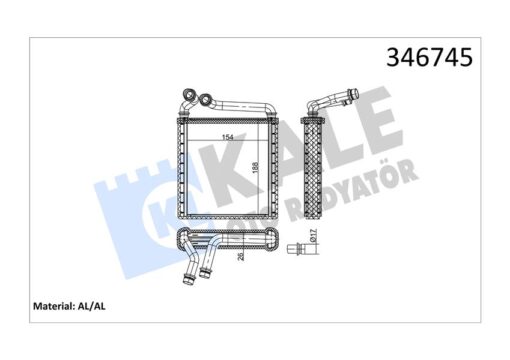 Kalorifer Radyatörü Golf V-plus-octavıa 1.4-1.6-1.9-2.0-passat 1.6-1.9-2.0 153x180x27 Mk Ot Ac /- - 3C0819031-3C0819031A