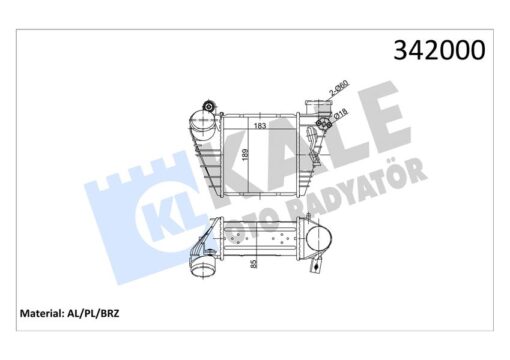 Turbo Radyatörü Intercooler Golf Iv-bora-a3-octavıa-toledo-leon 1.9tdı 183x189.5x85 Al/pl/b - 1J0145805B-1J0145805D-1J0145805H