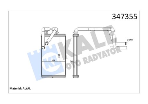 Kalorifer Radyatörü Mıtsubıshı Asx 1.6l 4a92 Ga1w 4x2 10- / Outlander 2.0l 4b11 Cw4w Turbo 4x4 07-1 2 / Lancer 1.6l 4a92 Cy1a 10- 1.5l 4a91 Cy2a 08 / Peugeot 4007-4008 - 6448S1-7801A133-7801A986-1610544580