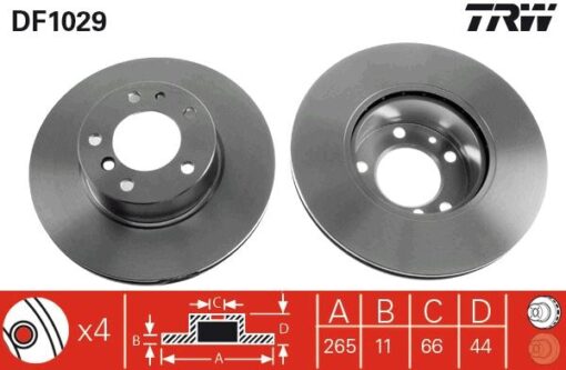 Arka Fren Aynası Renault Laguna 94 Safrane 92 2.0. 2.2td 264.7x10.5x5delik - 7700800003-7701204296-7701205845