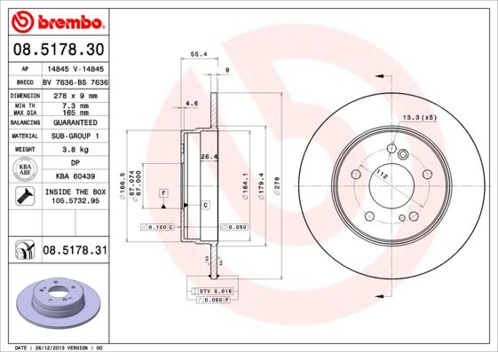 Fren Dıskı Arka Mercedes W202 W203 Cl203 W210 C208 W124 - A2034230112