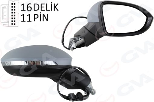 Dış Dikiz Aynası Sağ Elektrikli Isıtmalı Sinyalli Hafızalı Astarlı Konveks Vw Golf 20 5h0857538gru - 5H1857508AH9B9-5H0857522
