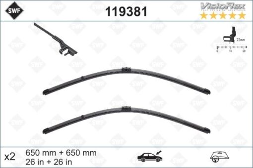 Sılecek Supurgesı Takımı 650mm / 650mm Mercedes C219 W211 S211 . Porsche Cayenne . Vw Touareg Swf - A2118201345-7L0998002