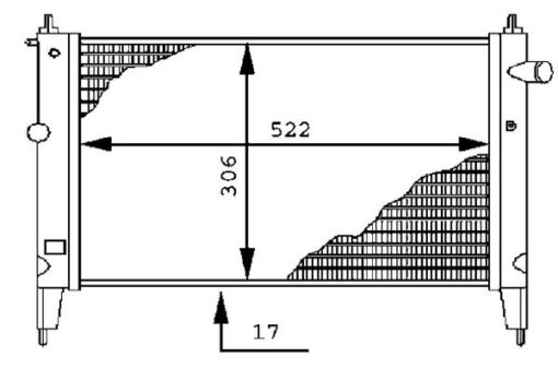 Radyatör Astra F 1.4ı-1.6ı Klimasız Mek 522x306x17 - 1300112-90469375-1300154-1300140