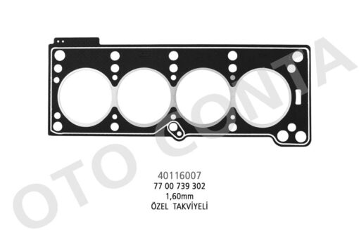 Silindir Kapak Contası Clıo I-kangoo-megane I-r19 1.4 E7f-e7j Lpg Li Araçlara Özel Takviyeli 1.60mm Beyaz - 7700739302