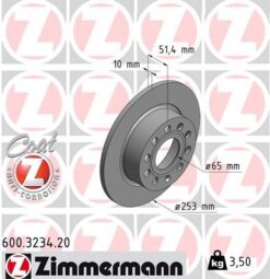 Arka Fren Aynası Golf V-vı-octavıa 04 Toledo Iıı Altea 04 Leon 04 Caddy Iıı A3 03 255x10x9dl 986479099-df4276 - 1K0615601K-1K0615601AB