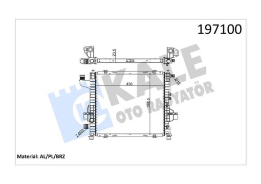 Radyatör Twng 96 1.2 Enj 16v Ac Mek Otom 430x395x24 1 Sıra Alb Sistem - 7701045211-7701499801