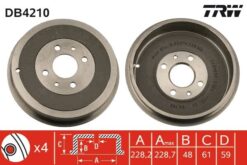 Arka Fren Kampanası Fıat Albea 00 Doblo 01 Fıorıno 09 Lınea 09 Marea 00 Tempra 92 96 Tıpo 90 95 Uno 98 06 Peugeot Bıpper 08 Cıtroen Nemo 08 228.2 Mm 4 Delik - 60814839-7769850-4247.55-52015299