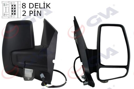 Dış Dikiz Aynası Sağ Transit Custom V362 12 Mekanik Desenli Sinyalli Konveks Vm-6325r 1766579-682bl5ja6 - 1766584-2013054-2123243