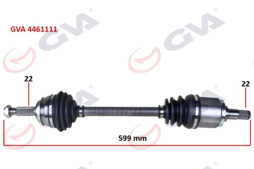 Komple Aks Sol Skoda Favorıt 1.3 89-94 599.5mm - 6U0407271F