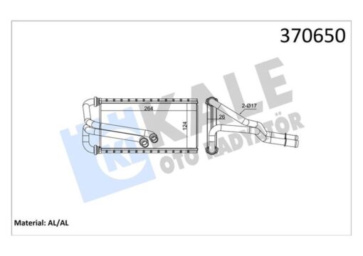 Kalorifer Radyatörü Ford Focus Iv 20 Borulu Brazıng Al/al 124x264x26 - JX6A18B539AA-5630087