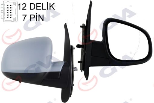 Dış Dikiz Aynası Sağ Kangoo-cıtan 13 Elektrikli Isıtmalı Sensörlü Astarlı Asferik 7 Fiş Vm-6132ehpasr - 963010714R-963742374R