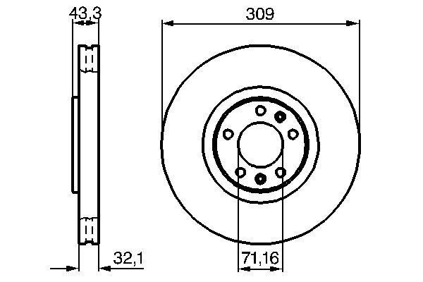 Ön Fren Aynası Peugeot P607 00 11 43x309x5dl Havalı - 4249.H0-4246.V5-9633114780