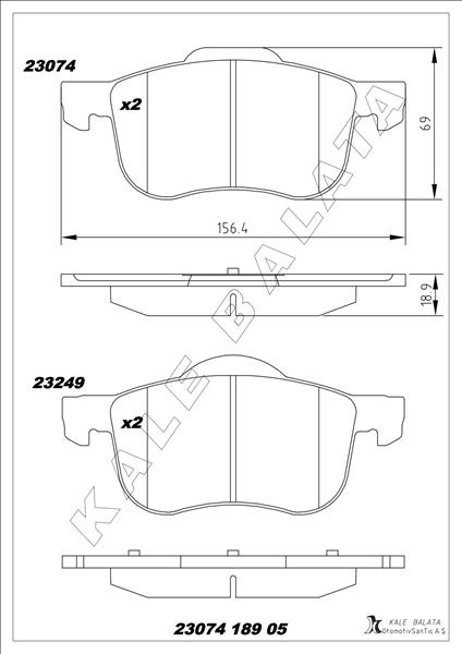 Ön Balata Volvo S60 00-10 S80 98-06 V70 97-07 Xc70 00-07 S70 97-00 - 8634921-8623861-31262503-WVA23072