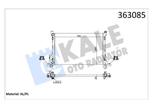 Brazıng Versiyonu Kl356320 Renault Trafıc Iıı Jg 1.6/2.0dcı 14 115ps - Opel Vıvaro B 1.6cdtı 14 - Fıat Talento 1.6d 16 Ac Mt Mekanik 750x490x24 Su Radyatörü - 214104344R-4422502-6000618061