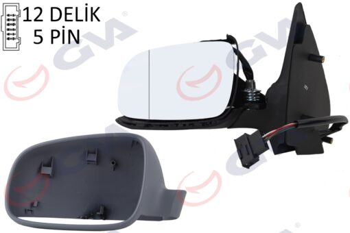 Dış Dikiz Aynası Sol Polo 00 Elektrikli Isıtmalı Astarlı Asferik 5 Fiş Vm-192ehal - 6Q1857507G-6Q0857537A