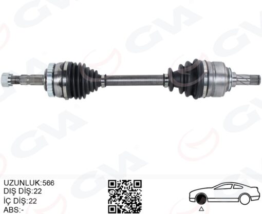 Komple Aks Sol Opel Corsa C 1.2 01-06 29diş 566mm - 374373-374801-26076883