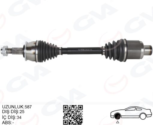 Komple Aks Sağ Opel Mokka 12 1.4 Net 1.6 Cdtı Dtn-dtu-dth Chevrolet Trax 1.4-1.6 12 Manuel Vites Dış 24 Diş - İç 34 Diş - 94522003-5374157-94522006-95520815