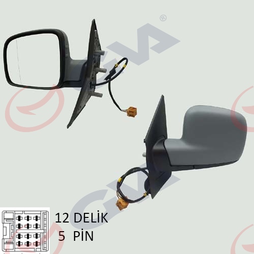 Dış Dikiz Aynası Sol Transporter T5 Caravelle 04 Elektrikli Isıtmalı Astarlı Asferik 5 Fiş Vm-373ehpal - 7H1857507A9B9-7H1857521A