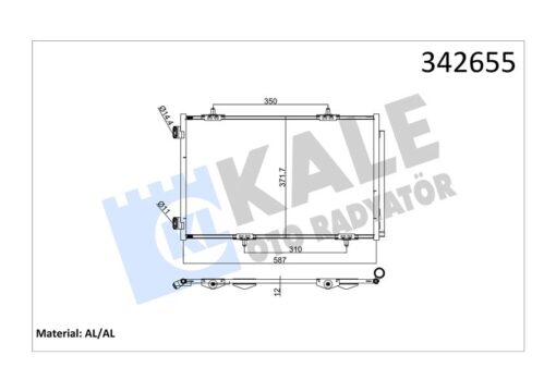 Klima Kondenseri P301-cıtroen C-elysee 1.2 Vti-1.6 Vti-1.6 Hdi 11/12 587x367x16 - 9674994280