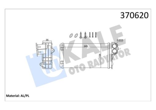 Kalorifer Radyatörü C3 02 P206 99 P307 00 Xsara 00 12 245x137x35 Mekanik - 6448.Q2-6448.L0