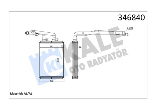 Kalorifer Radyatörü Scudo 07 Jumpy 07 Ulysse 07 P807 05 250x180x33 - 6448.K8-9464420380