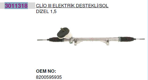 3011318 Direksiyon Kutusu Elektrikli Alüm.jant 16j Clıo Iıı 05 Modus 04 Mıcra Iıı 03 - 8200124407-48001BC46A-8200565646