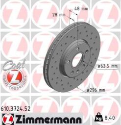 Arka Fren Disk Volvo S60 2019 S90 2016 2019 V60 2018 V90 2016 Cap296x5 Delikli Adet - 31423722