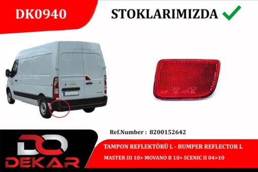 Tampon Reflektörü L Master Iıı 10 Movano B 10 Scenıc Iı 04 10 - 8200152642