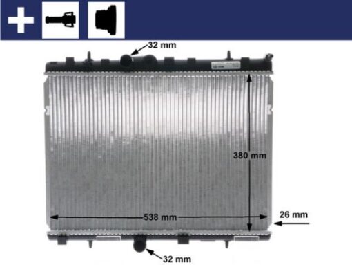 Radyatör C3 02 C2 03 207 07 1.4-1.6 16v-1.6hdı Ac Mek Al/pl/brz 378x548x26 - 1333.89-1330.P8