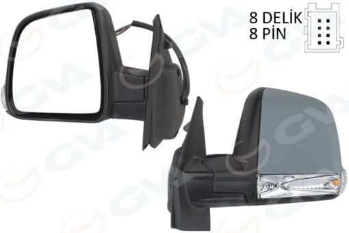 Dış Dikiz Aynası Elektrikli Sol Doblo Iıı 2011 Md. Sinyalli Katlanır / Power Flok Astarlı 8 Fiş - 735645708