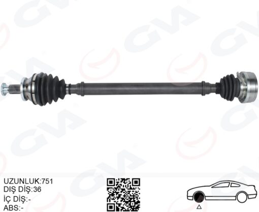 Komple Aks Sağ Düz Vites Benzinli Polo-cordoba-ıbıza-fabıa 01-10 - 6Q0407272AN-6Q0407272DR