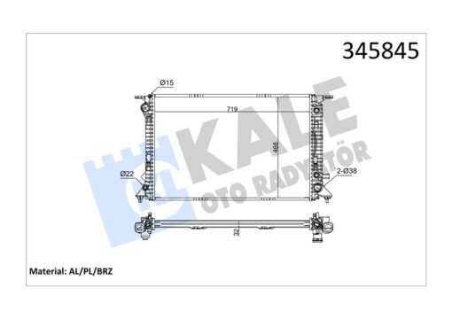 Radyatör Q5 3.0 Tdi Guattro 08 720x470x32 Ac /- Mek Otom Al/pl/brz - 8R0121251A-8R0121251C