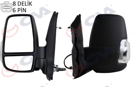 Dış Dikiz Aynası Sol Transıt 14 Elektrikli Isıtmalı Beyaz Sinyalli Desenli Konveks 6 Fiş Vm-6329ehl - 1911145-BK3117683EA5JA