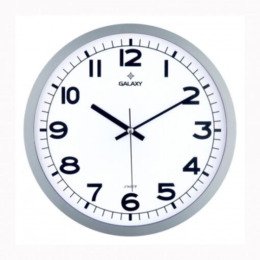 Duvar Saati Gri Çerçeve Çap:29.5cm Akrilik Boyalı Abs Çerçeve Mineral Cam Sessiz Akar Makine Pvc Kadran Kadran Ölçüsü: 286mm Kadran Baskı Alanı: 175mm - SAAT 216-G