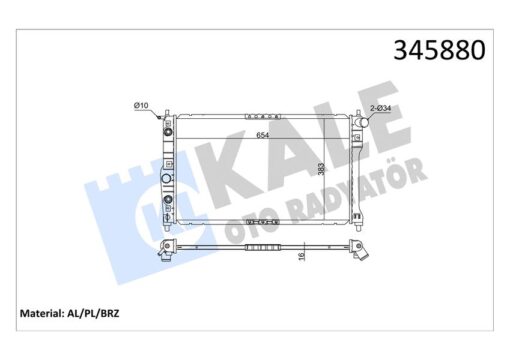 Radyatör Chevrolet-daewoo Nubıra 00 Ac /- Otom. 655x378x16 Al/pl/brz - 96273594