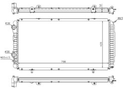 Radyatör Boxer-ducato-jumper 97-02 1.9d-2.5d-2.8hdı Ac Mek 790x415x34 - 1330.L5-1311003080-1330.L8-1330.F1