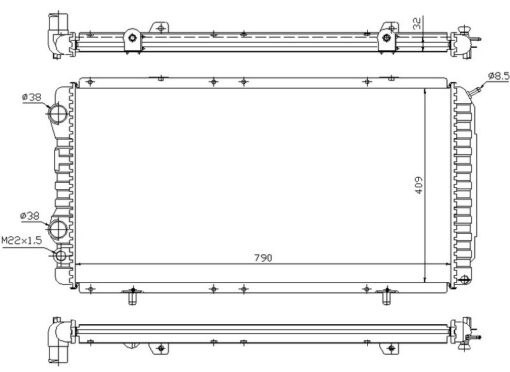 Radyatör Boxer-ducato-jumper 97-02 1.9d-2.5d-2.8hdı Ac Mek 790x415x34 - 1330.L5-1311003080-1330.L8-1330.F1