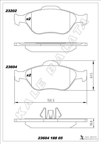 Ön Balata Fıesta 1.4tdci Absli 00 Fusıon 02 Mazda 121 96 Mazda 2 03 Gdb1419 - TAMT2K021FSTL-YS6J2K021DC-WVA23202