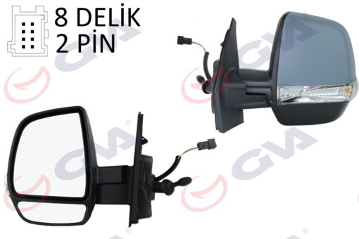 Dış Dikiz Aynası Sol Doblo 11 Opel Combo 12 18 Mekanik Sinyalli Astarlı Çift Cam Konveks Vm-669pl - 735528048-95525975-1426577