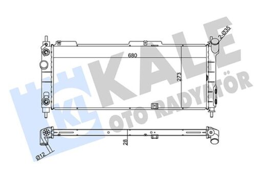 Su Radyatörü Opel Corsa B-combo-tıgra 1.2ı 1.4ı 1.6ı 16v 93 At Ac Brazıng 680x273x28 - 52459323-1300152-1300153-52459322