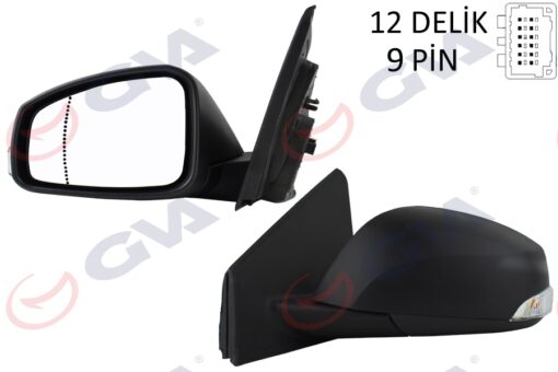 Dış Dikiz Aynası Sol Megane-fluence 08 Elektrikli Isıtmalı Sinyalli Sensörlü Asferik 9 Fiş Vm-6138ehsal - 963020180R-963028938R