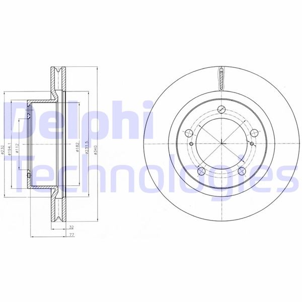 Fren Diski Tekli Paket . Delikli Ön Toyota Landcruıser 01/2008 - 4351260180