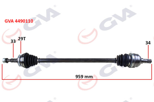 Komple Aks Sağ Vectra B 1.6i-1.8i-2.0i 95-03 Abs Li 29 Diş 959mm - 374249-374103-90496976