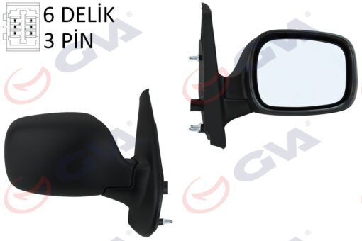 Dış Dikiz Aynası Sağ Kangoo 01 Elektrikli Isıtmalı Asferik 5 Fiş Vm-132nehr - 7700354639