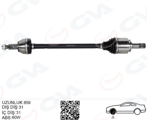 Komple Aks Arka Sağ Defender L663 Dıscovery 5 L462 R.r 4 Vogue L405 R.r Sport 2 L494 859mm - LR078570-LR034534-LR053789-LR069090