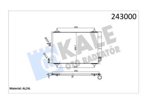 Klima Kondenseri Partner 02 Berlıngo 02 Xsara 00-05 1.9d-2.0hdı 364x16 - 6455.AT-6455.Y9-6455.CV