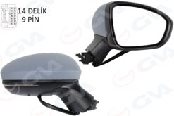 Dış Dikiz Aynası Sağ Elektrikli Isıtmalı Sinyalli Sensörlü Astarlı Konveks Clıo V 19- 12h9p - 963011854R-963742692R-963651460R