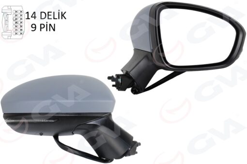 Dış Dikiz Aynası Sağ Elektrikli Isıtmalı Sinyalli Sensörlü Astarlı Konveks Clıo V 19- 12h9p - 963011854R-963742692R-963651460R